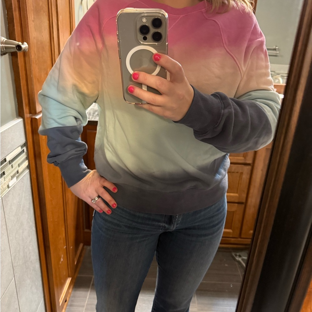 Gradient Sweatshirt in Pink, Blue, and Gray